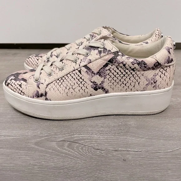 Steve Madden Platform ‘Bertie’ Python Tennis Shoes Sneakers Lace-Up - Size 8 M - Picture 3 of 8